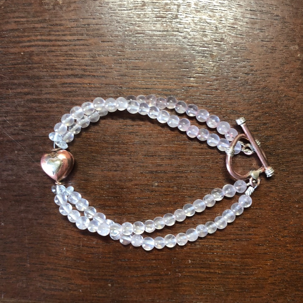 Copper‎ and silver beaded bracelet handmade